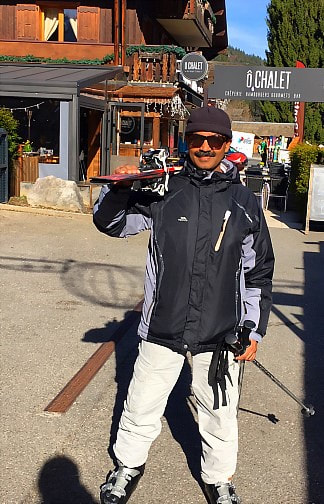 Mr Amit Bhargava enjoying skiing holiday France